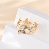Brass Adjustable Open Cuff Rings for Women RJEW-R021-02G-4