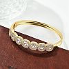 Brass Micro Pave Clear Cubic Zirconia Hinged Bangles for Women BJEW-K274-01G-2