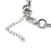 304 Stainless Steel Heart & Flat Round Link Bracelets for Men & Women BJEW-D042-24P-3