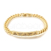 Brass Micro Pave Clear Cubic Zirconia Link Bracelets BJEW-F498-03B-G-2