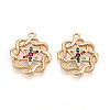 Brass Micro Pave Cubic Zirconia Pendants KK-N262-108A-G-1