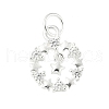 925 Sterling Silver Micro Pave Clear Cubic Zirconia Star Ring Charms STER-S011-05S-1