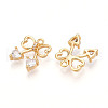 Brass Micro Pave Cubic Zirconia Charms KK-N261-87G-2
