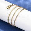 PVD Vacuum Plating 304 Stainless Steel Cable Chain Necklaces STAS-M174-025G-2