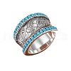 Retro Alloy & Turquoise Finger Rings FS-WG1E1DC-02-5