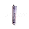 Electroplated Natural Quartz Pendants G-P315-B01-01P-1