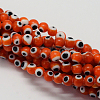 Handmade Evil Eye Lampwork Round Bead Strands LAMP-L055-6mm-03-1