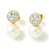 PVD Vacuum Plating 304 Stainless Steel Crystal Rhinestone Stud Earrings EJEW-L284-18G-1