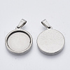 Non-Tarnish 201 Stainless Steel Pendant Cabochon Settings STAS-S073-02A-P-1