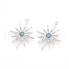 Brass Micro Pave Cubic Zirconia Enamel Pendants KK-T074-57P-3
