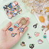 HOBBIESAY 48Pcs 12 Style  Alloy Enamel Pendants ENAM-HY0001-14-3