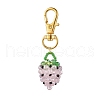 Glass Seed Beaded Strawberry Pendant Decoration HJEW-MZ00160-02-2