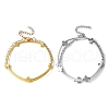 2Pcs 2 Colors Brass Tube Beads Bracelets for Women BJEW-JB11589-2