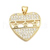 Brass Micro Pave Cubic Zirconia Pendants KK-C087-06G-1