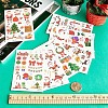 Gorgecraft 9Pcs 9 Style Christmas Theme Pattern Removable Temporary Water Proof Tattoos Paper Stickers AJEW-GF0007-32-3