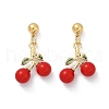 Brass Enamel Stud Earrings EJEW-Q045-04G-2
