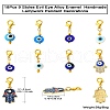 18Pcs 9 Styles Evil Eye Alloy Enamel & Handmade Lampwork Pendant Decorations HJEW-CJ00018-8