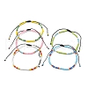 Glass Seed Braided Bead Bracelet for Women BJEW-JB09628-1