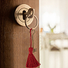 GOMAKERER 24Pcs 12 Colors Polycotton Tassel Pendants Hanging with Tibetan style Alloy Pendant FIND-GO0002-85-5