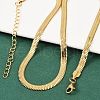 Ion Plating(IP) 201 Stainless Steel Herringbone Chain Necklaces NJEW-M187-06G-3