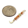3Pcs 3 Styles Natural Carnelian Faceted Round Beaded Pendants PALLOY-JF03604-01-3