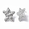 Non-Tarnish 304 Stainless Steel Textured Star Stud Earrings for Women EJEW-F300-01P-1