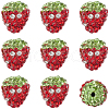 SUNNYCLUE 30Pcs Rhinestone Strawberry Plastic Beads FIND-SC0012-13-1
