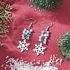 Snowflake Alloy Electroplate Glass Beads Dangle Earrings EJEW-TA00663-1