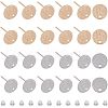 SUPERFINDINGS 24Pcs 2 Colors Hammered Brass Stud Earring Findings KK-FH0002-33-1