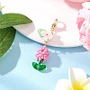 Flower Glass Pearl & Seed Beads Pendant Decorations HJEW-MZ00274-05-1