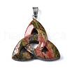 Triangle Knot Natural & Synthetic Mixed Stone Pendants with Brass Clasps G-R220-09-3