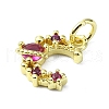 Brass Micro Pave Cubic Zirconia Pendants KK-H475-15G-04-2