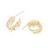 Curb Chain Shape Stud Earrings EJEW-A064-07G-RS-2