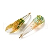 Inner Dried Flower Transparent Resin Pendants RESI-A043-08C-2