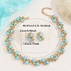 Alloy & Resin & Rhinestone Round Beaded Link Necklaces & Stud Earrings Sets FS-WGD3AFB-01-5