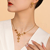 Sweet French Stainless Steel Daisy Tassel Necklace & Earrings Set for Women ZN4700-4