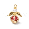 Glass Pearl Round Beaded Pendants PALLOY-MZ00747-04-1