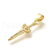 Rack Plating Brass Micro Pave Cubic Zirconia Pendants KK-Z086-52G-01-2