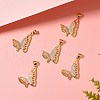 5Pcs Brass Micro Pave Clear Cubic Zirconia Pendants ZIRC-SZ0001-65-4