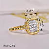 Brass Micro Pave Cubic Zirconia Finger Rings for Women FS-WG378B2-03-4