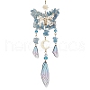 Natural Aquamarine and Resin Pendant Decorations HJEW-TA00134-01-1