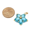 Handmade Glass Seed Beaded & Synthetic Dyed Imperial Jasper Beads Pendants PALLOY-MZ00751-3
