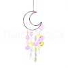 Suede Wrap Iron Moon Hanging Ornaments HJEW-G025-01-1