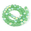 Frosted Imitation Jade Glass Beads Strands GLAA-T032-J8mm-MBB05-2