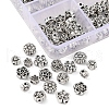 120Pcs 6 Style Tibetan Style Alloy Flower Beads TIBE-YW0001-26-3