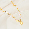 Love Lock Stainless Steel Pendant Paperclip Chain Necklaces for Women FS-WGF94E3-01-3
