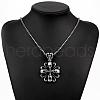 Rock Punk 316L Surgical Stainless Steel Skull Pendant Necklaces For Men NJEW-BB01292-4