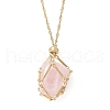 304 Stainless Steel Empty Macrame Pouch Pendant Singapore Chain Necklace Making NJEW-JN05279-2