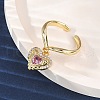 Brass Micro Pave Cubic Zirconia Open Cuff Rings for Women RJEW-U057-22A-G-3