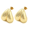 Rack Plating Brass Heart Stud Earrings EJEW-P242-01G-1